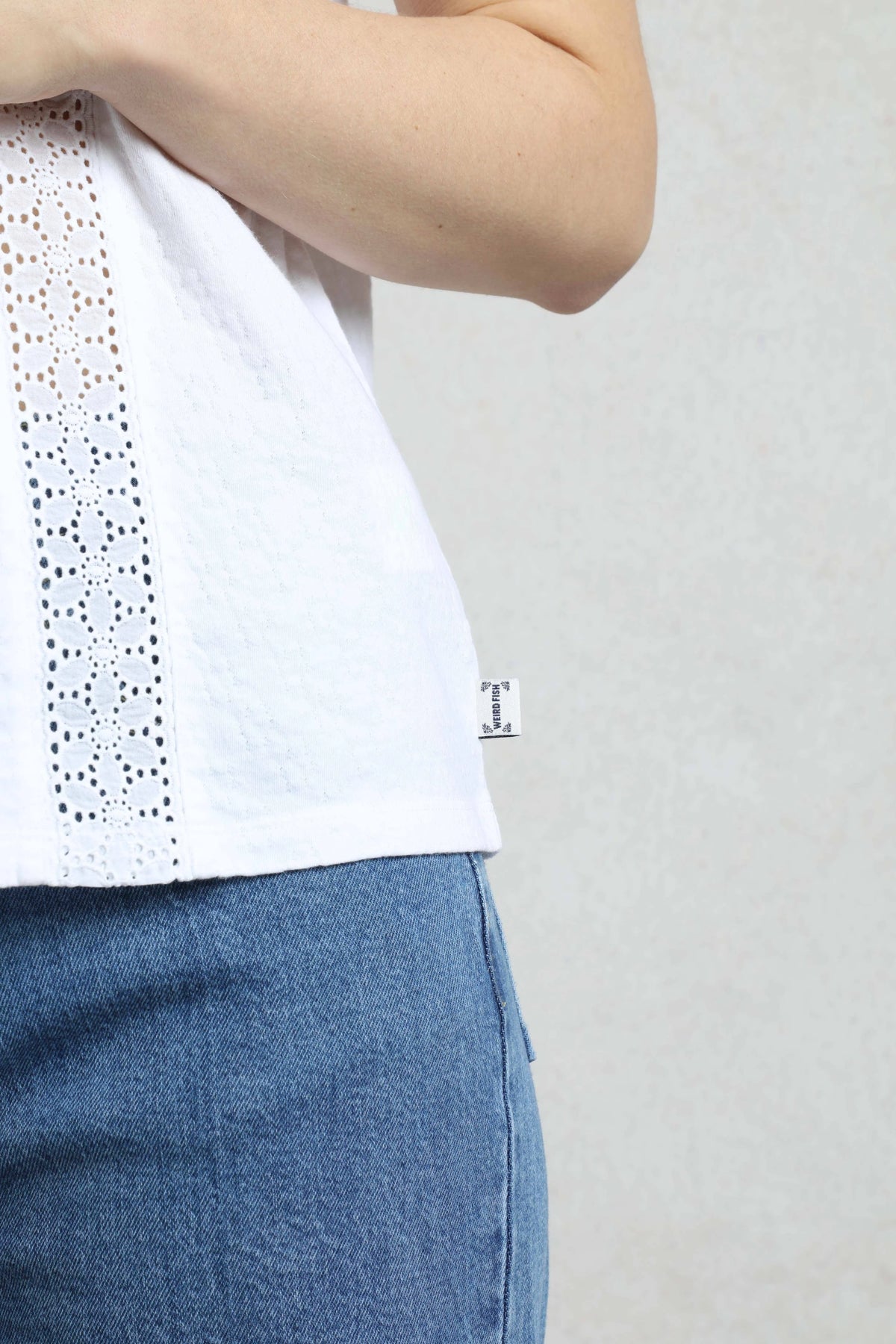 Weird Fish Womens Chelle Square Neck Jersey Vest - White