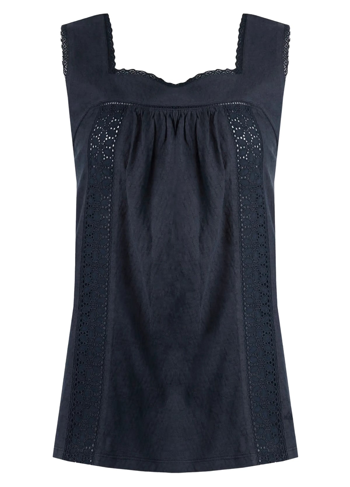 Weird Fish Womens Chelle Square Neck Jersey Vest - Navy