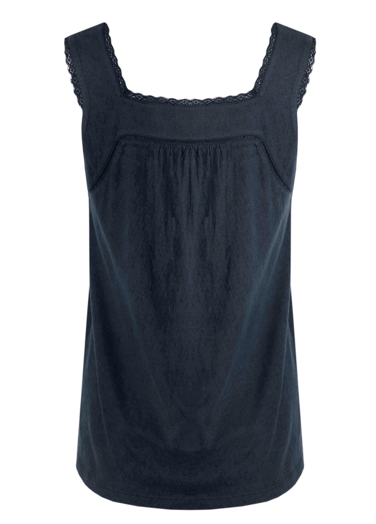 Weird Fish Womens Chelle Square Neck Jersey Vest - Navy