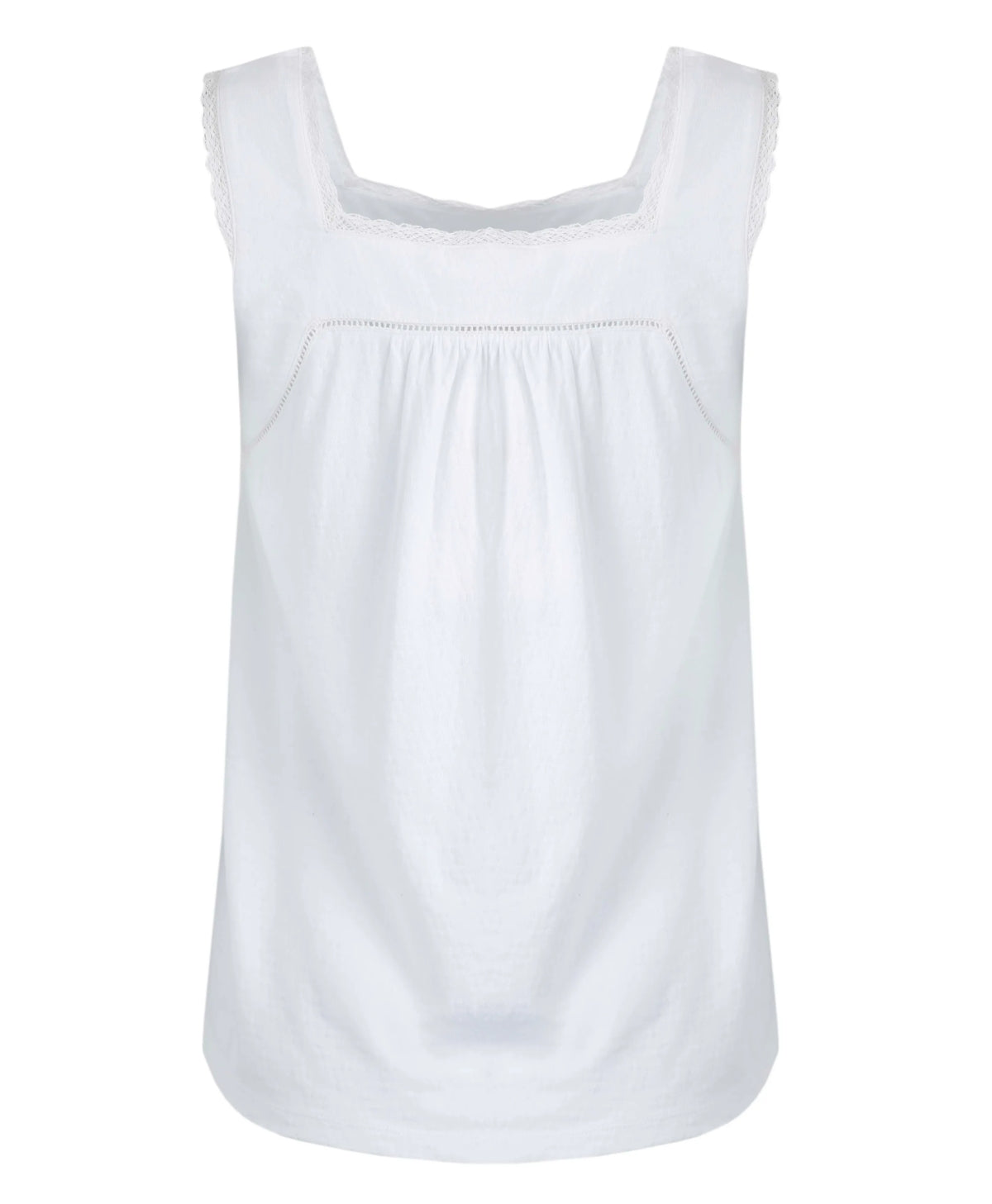 Weird Fish Womens Chelle Square Neck Jersey Vest - White