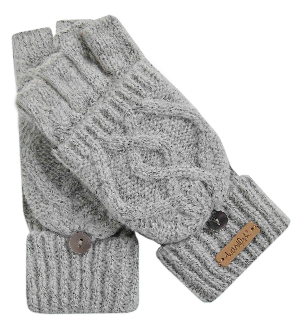 Weird Fish Womens Tally Fingerless Gloves - Pear Grey