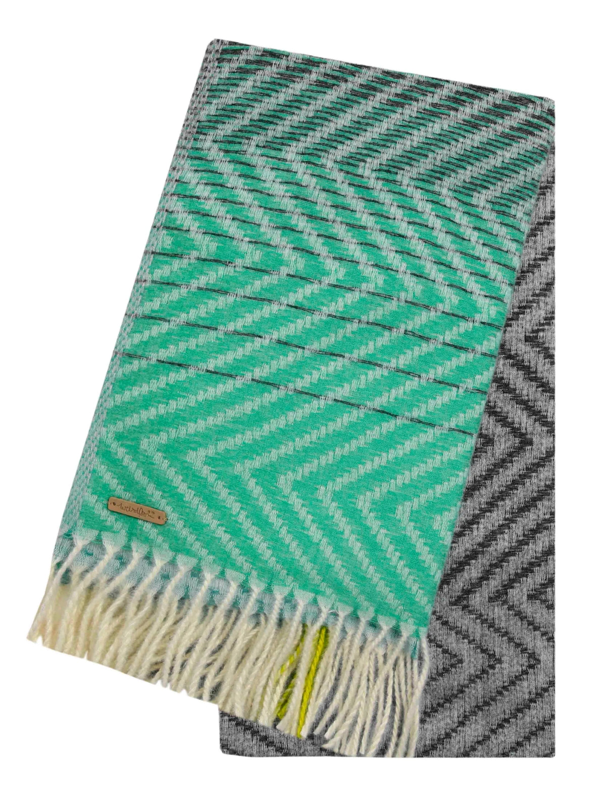 Weird Fish Jadida Eco Brushed Zig-Zag Scarf - Navy