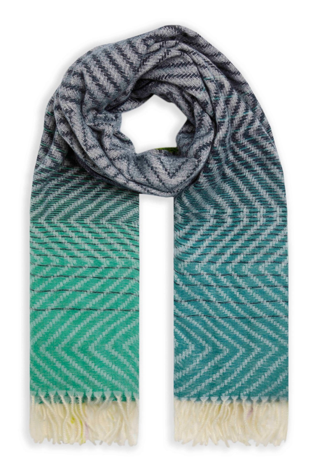 Weird Fish Jadida Eco Brushed Zig-Zag Scarf - Navy
