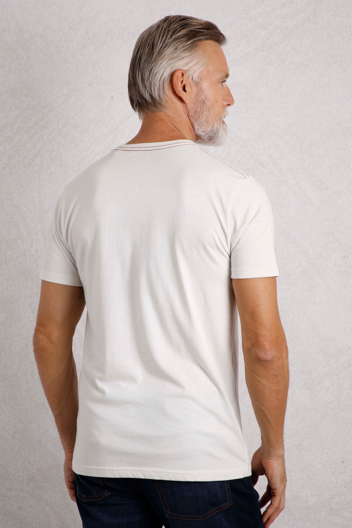 Weird Fish Mens Fishing Print Tee - Dusty White
