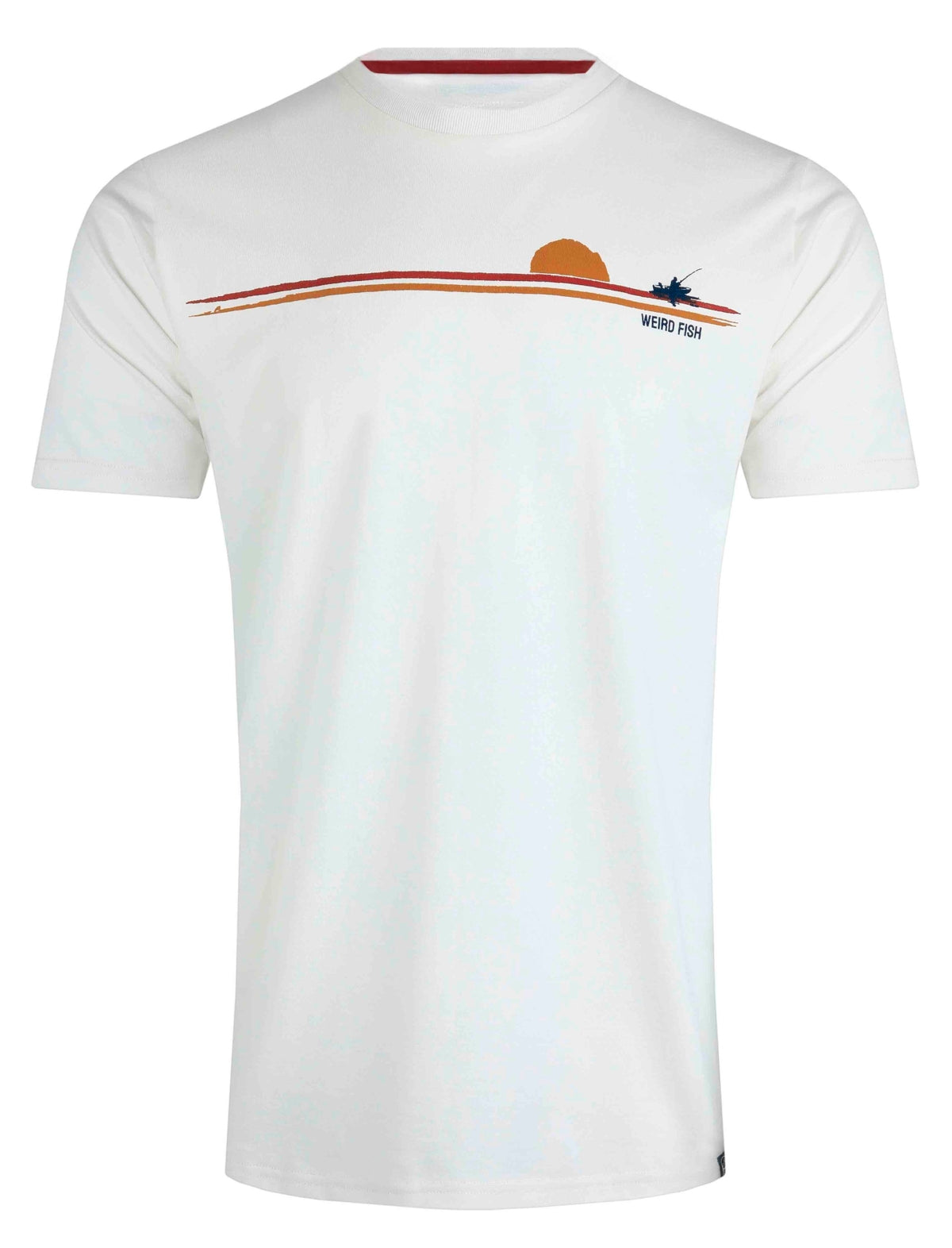 Weird Fish Mens Fishing Print Tee - Dusty White