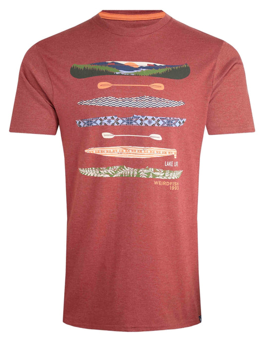 Weird Fish Mens Lake Life Printed Tee - Nut