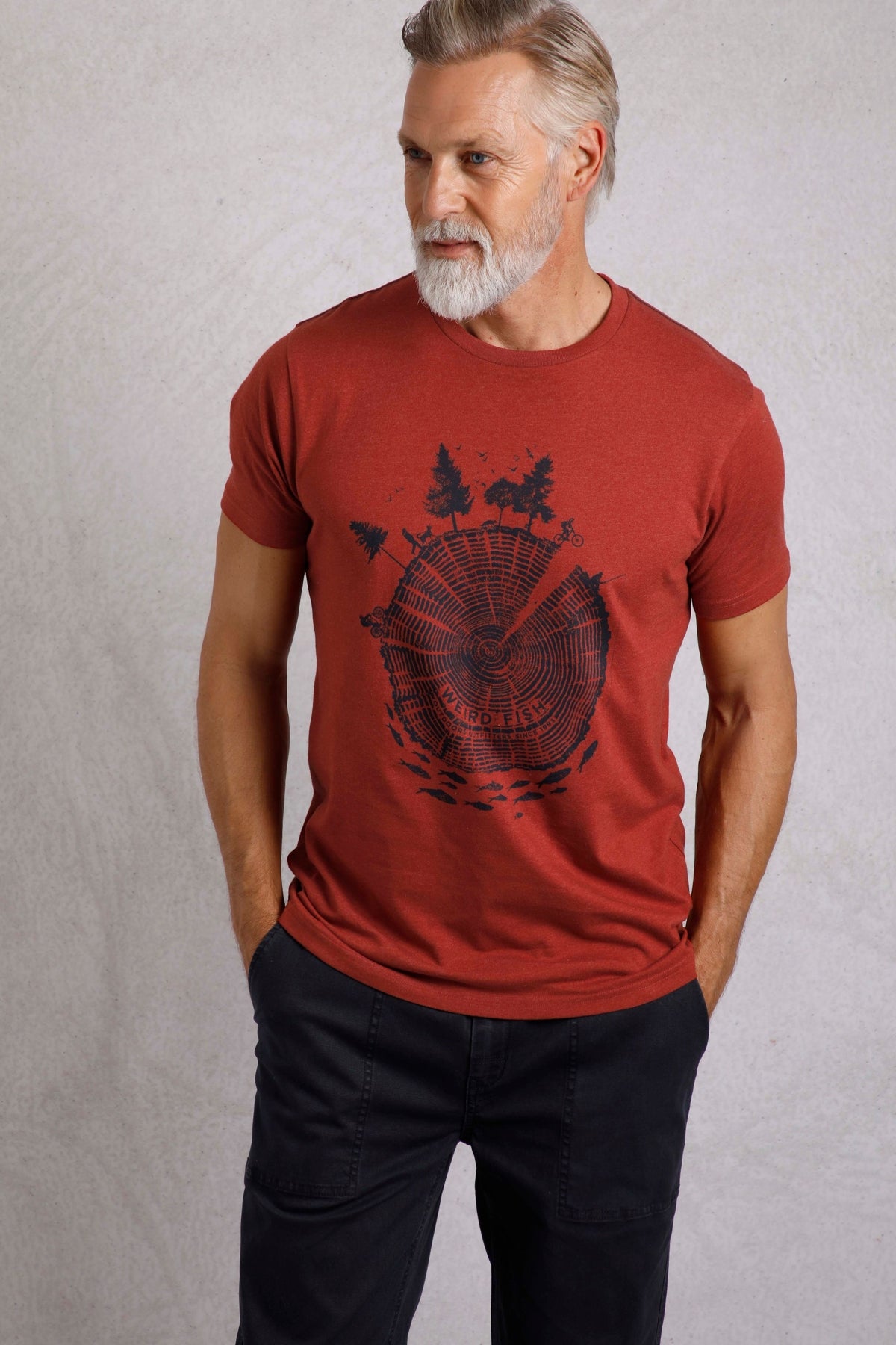 Weird Fish Mens Woodsman Printed Tee - Nut