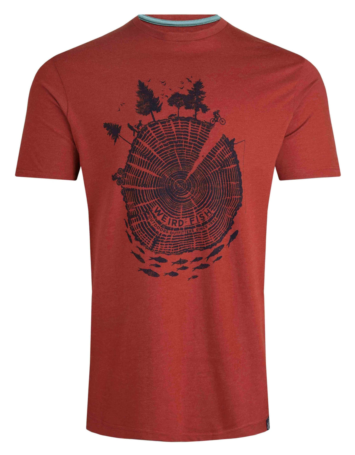 Weird Fish Mens Woodsman Printed Tee - Nut