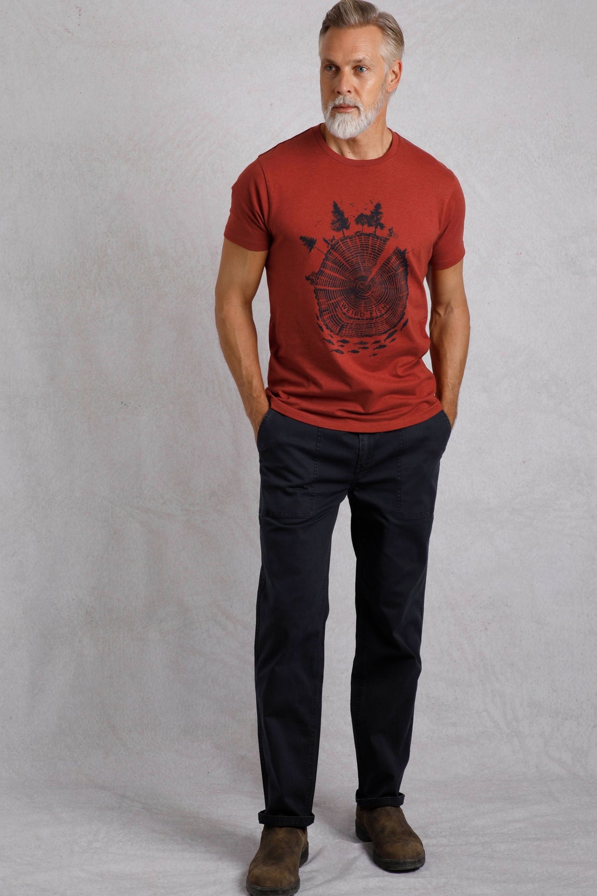Weird Fish Mens Woodsman Printed Tee - Nut