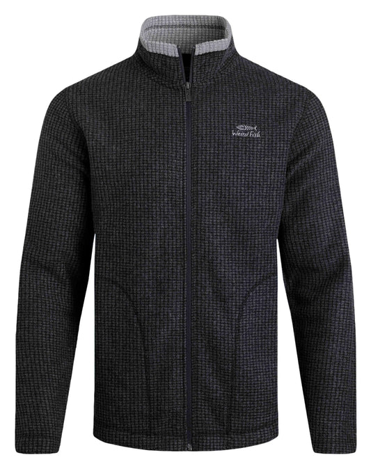 Weird Fish Mens Shires Full Zip Grid Fleece - Washed Black