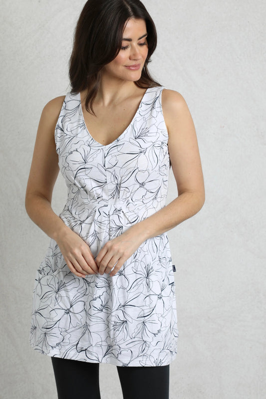 Weird Fish Womens Indus Printed Jersey Tunic - Light Cream