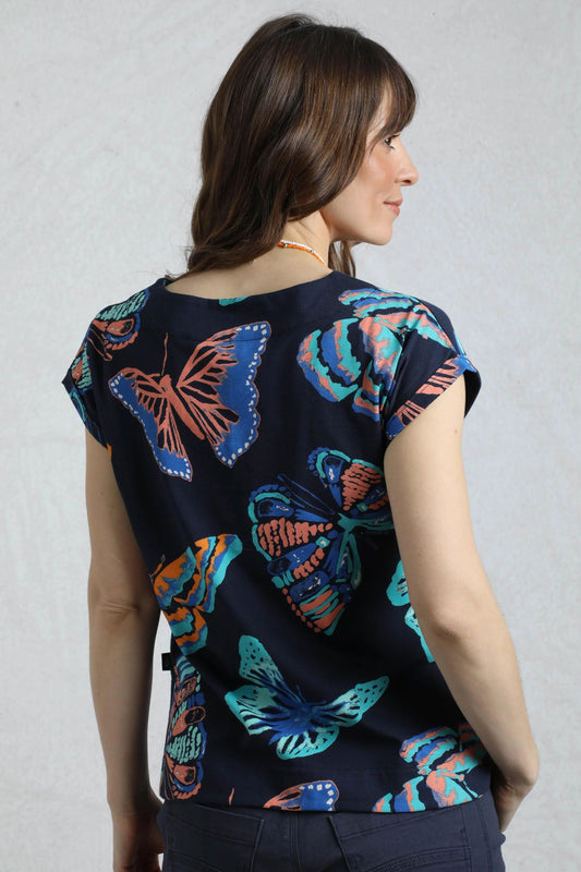 Weird Fish Womens Paw Paw T-Shirt - Dark Blue