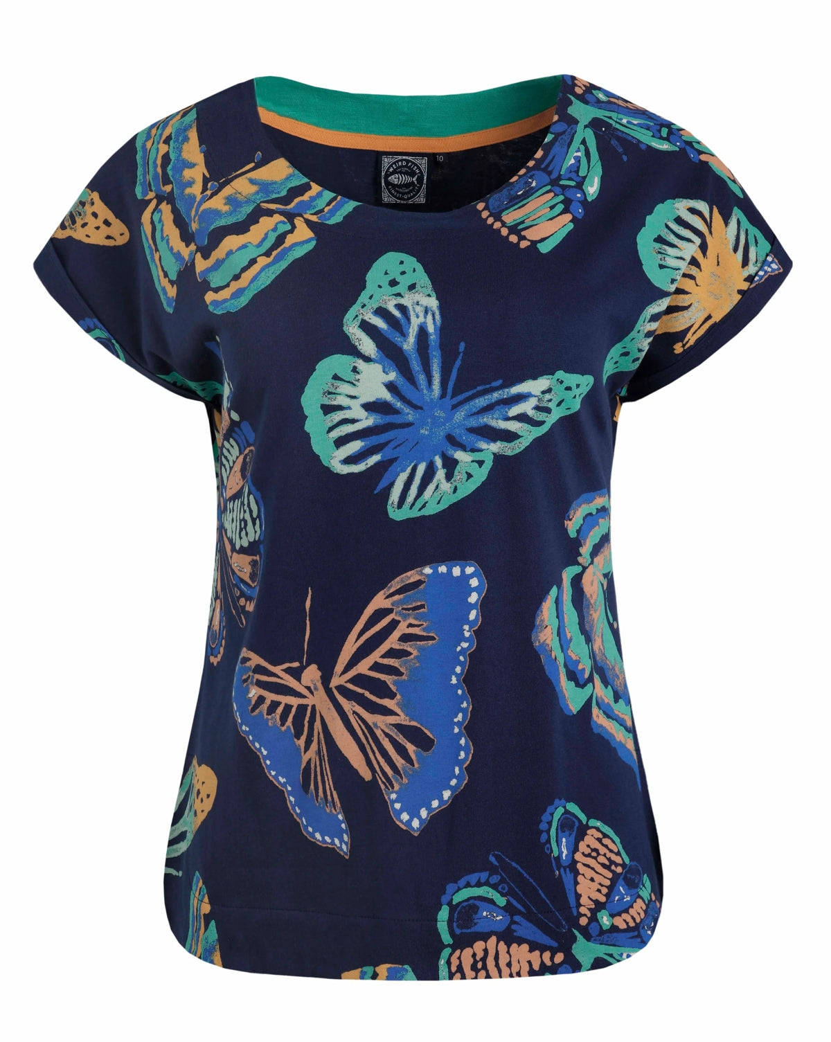 Weird Fish Womens Paw Paw T-Shirt - Dark Blue
