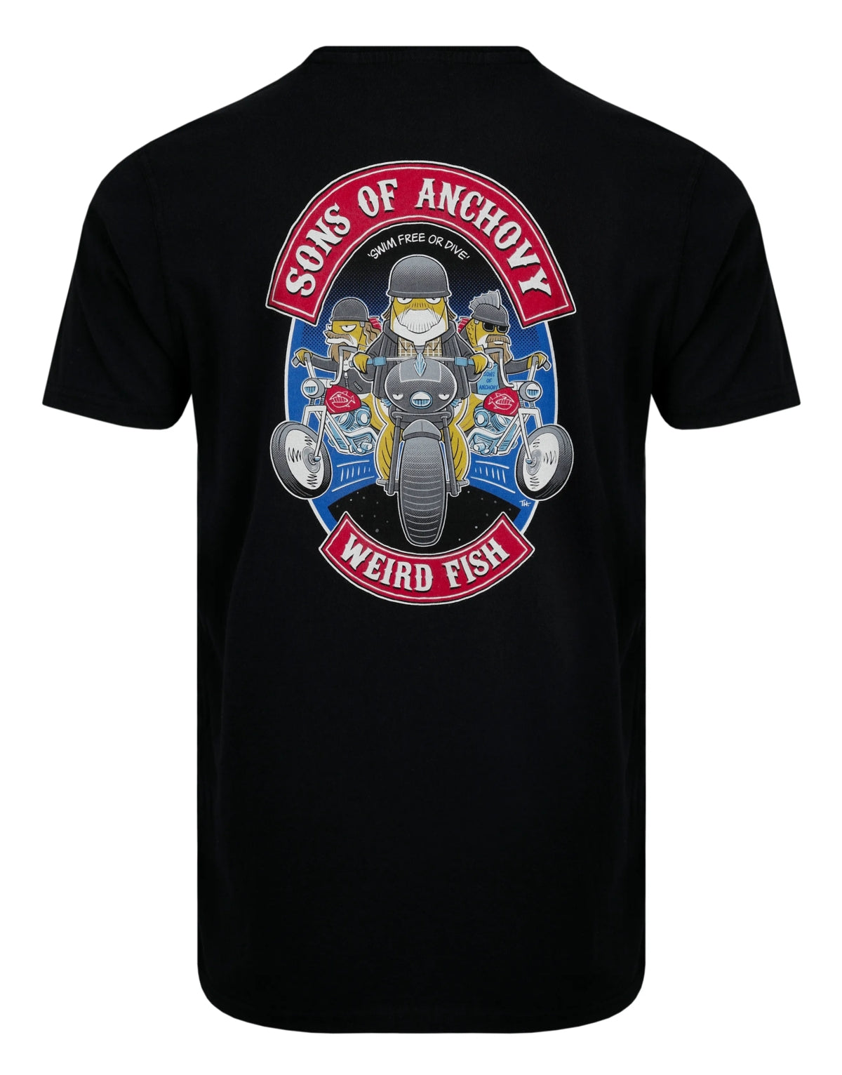 Weird Fish Mens Sons of Anchovy Printed Tee - Black