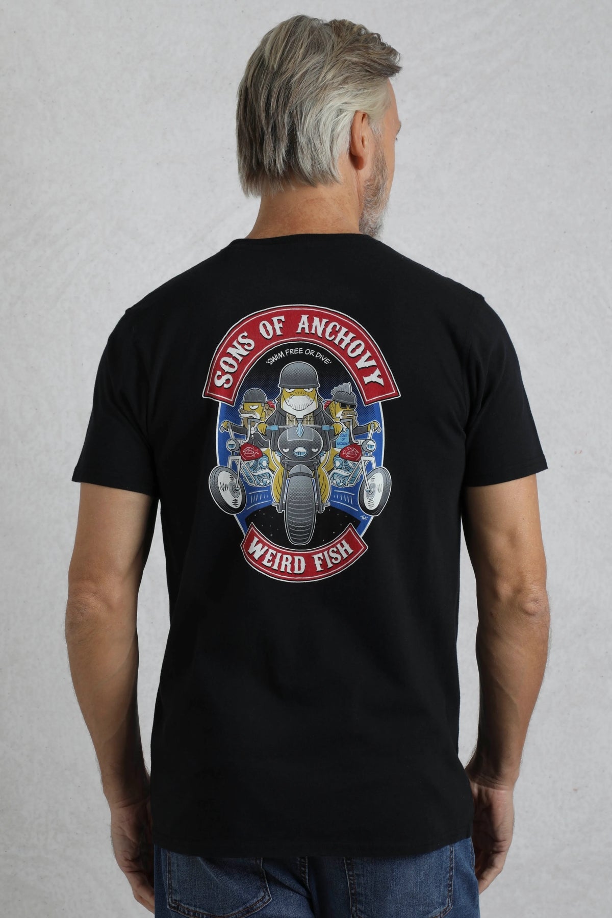 Weird Fish Mens Sons of Anchovy Printed Tee - Black