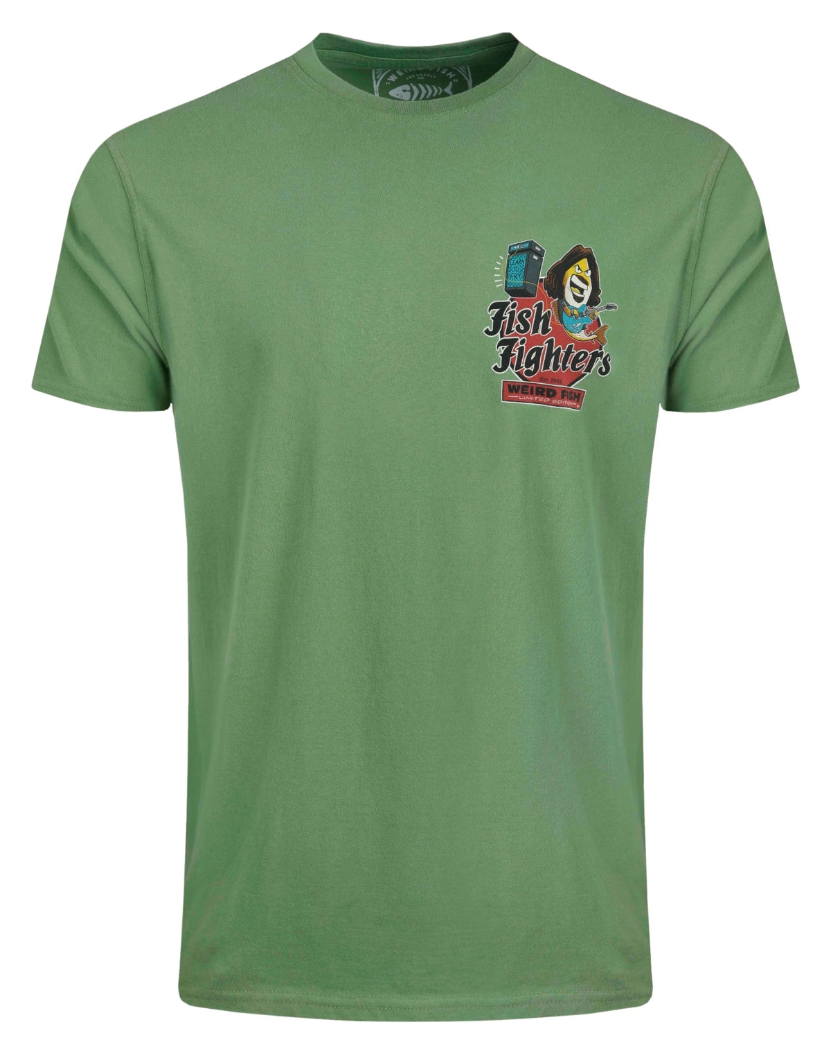 Weird Fish Mens Fish Fighters Printed Tee - Artichoke Green