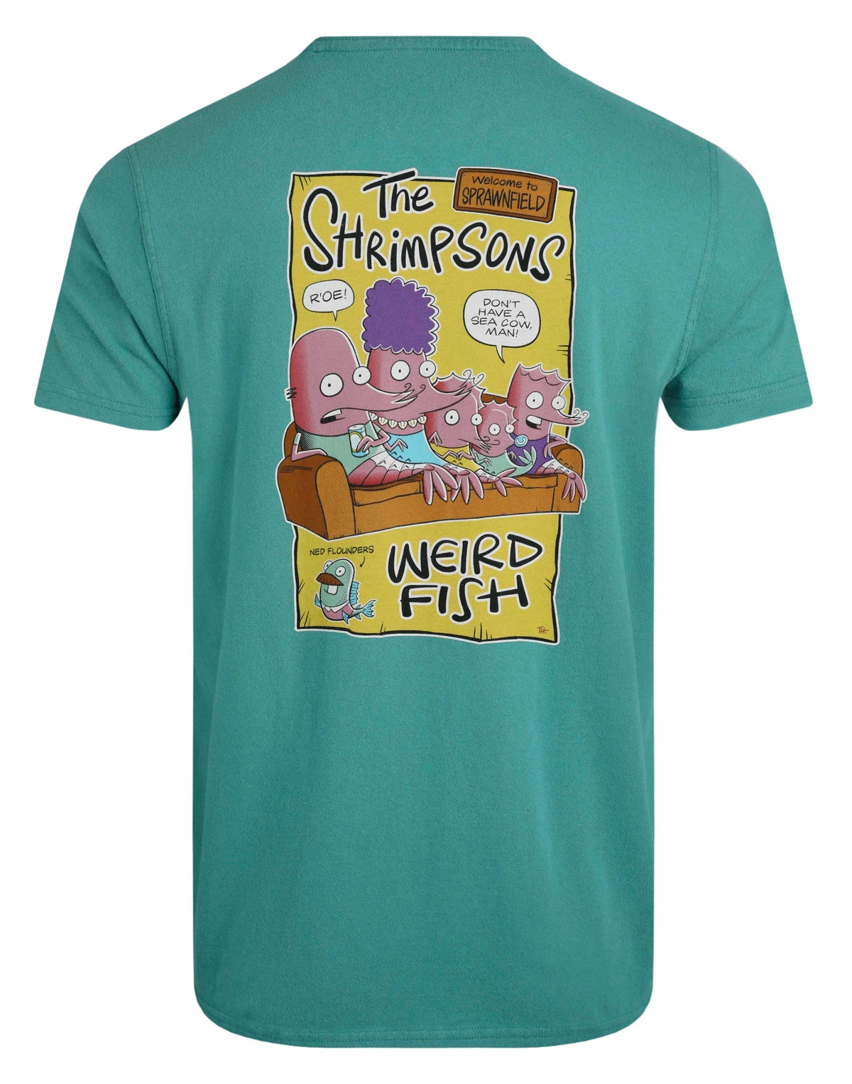 Weird Fish Mens Shrimpsons Print T-Shirt - Viridis