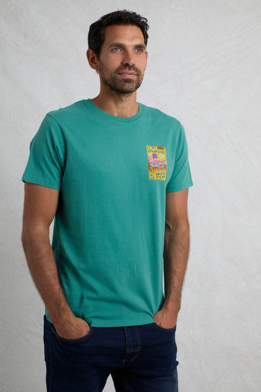Weird Fish Mens Shrimpsons Print T-Shirt - Viridis