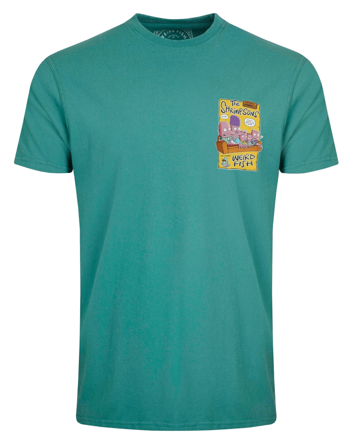 Weird Fish Mens Shrimpsons Print T-Shirt - Viridis