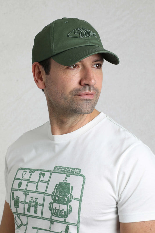 Weird Fish Bude Heavy Wash Twill Cap - Army Green