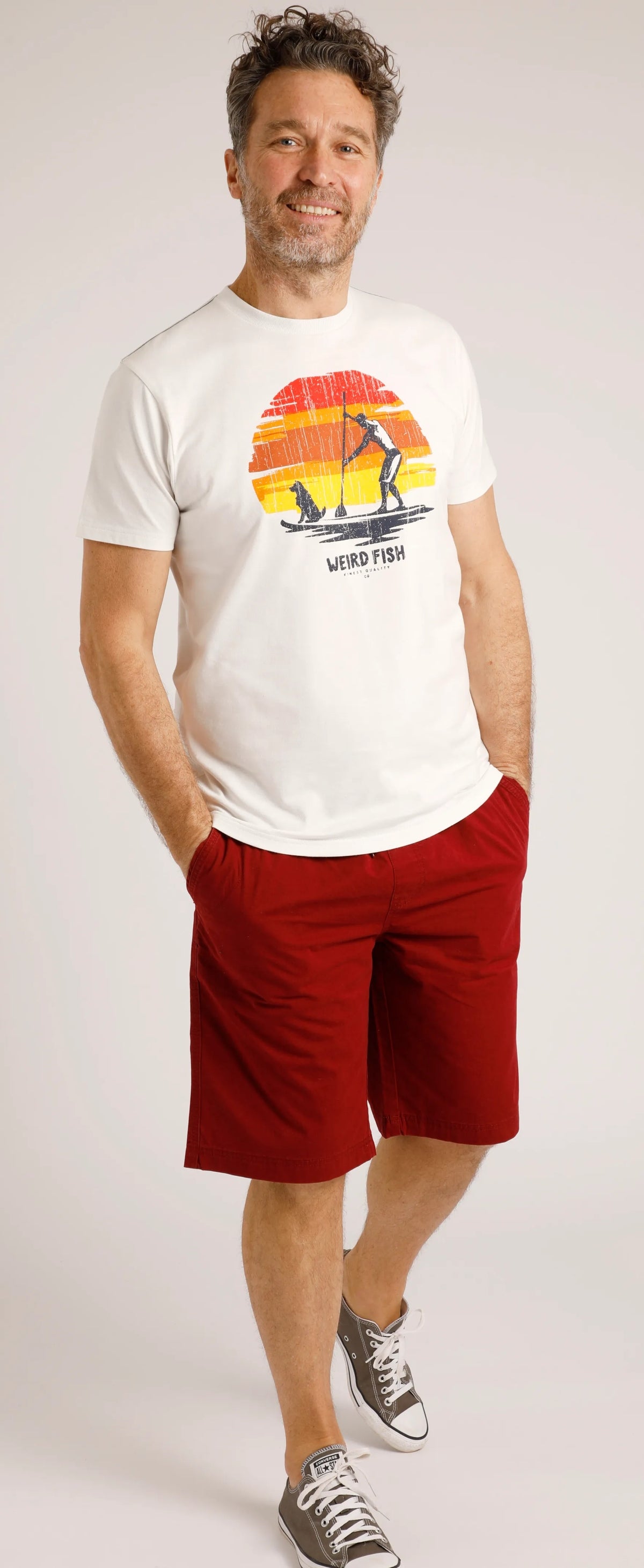 Weird Fish Mens Murrisk Relaxed Casual Shorts - Garnet Red
