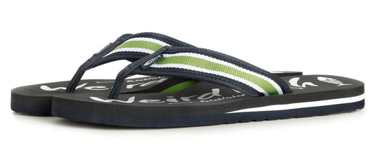 Weird Fish Mens Waterford Flip Flops - Cement Grey / Green