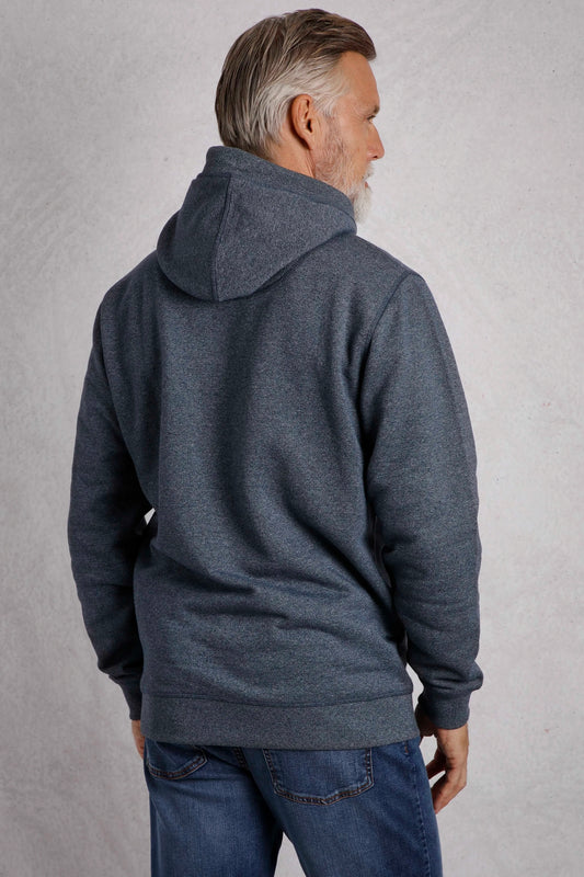 Weird Fish Mens Perranporth Embossed Grindle Hoodie - Navy