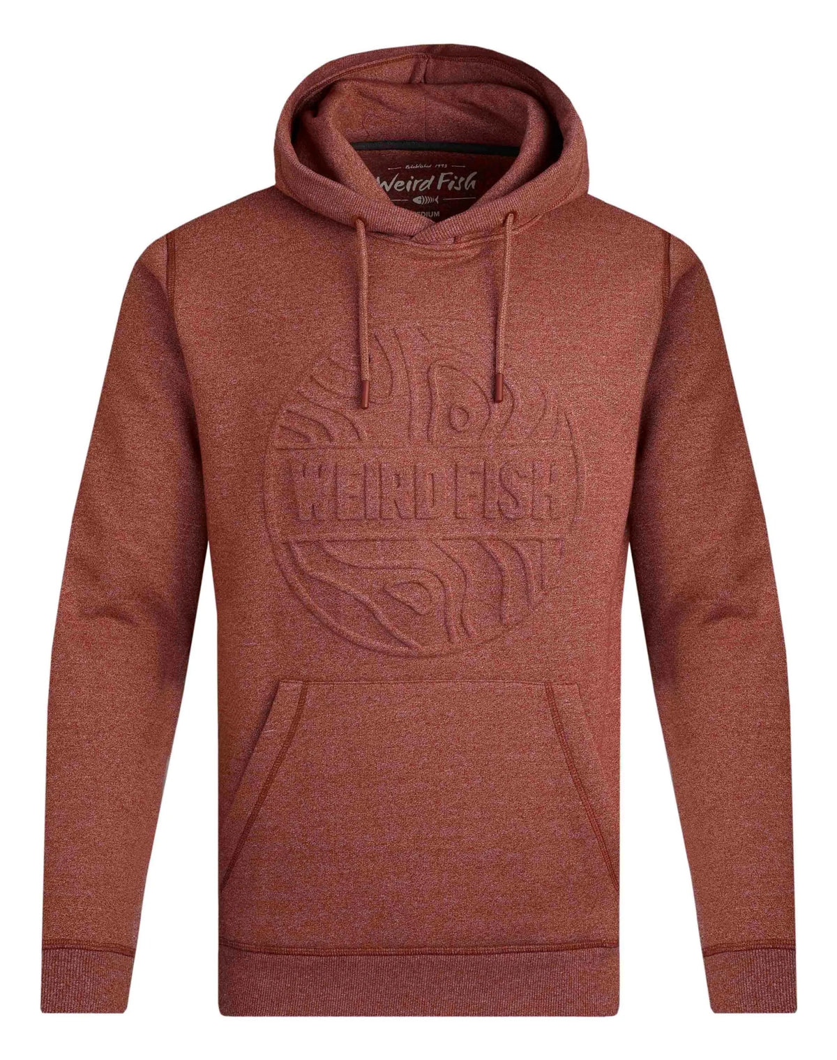 Weird Fish Mens Perranporth Embossed Grindle Hoodie - Nut