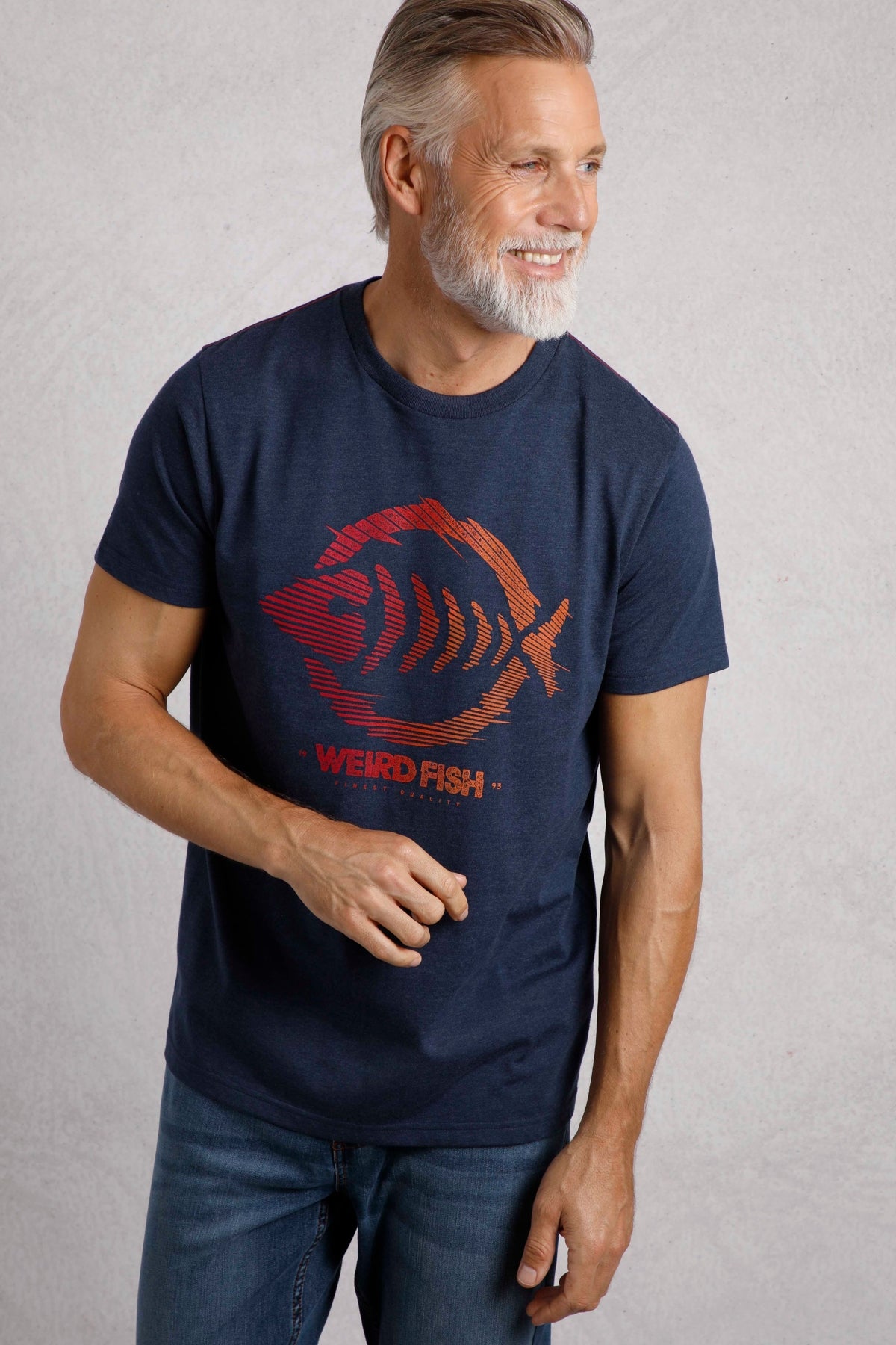 Weird Fish Mens Velocity Printed Tee - Dark Blue