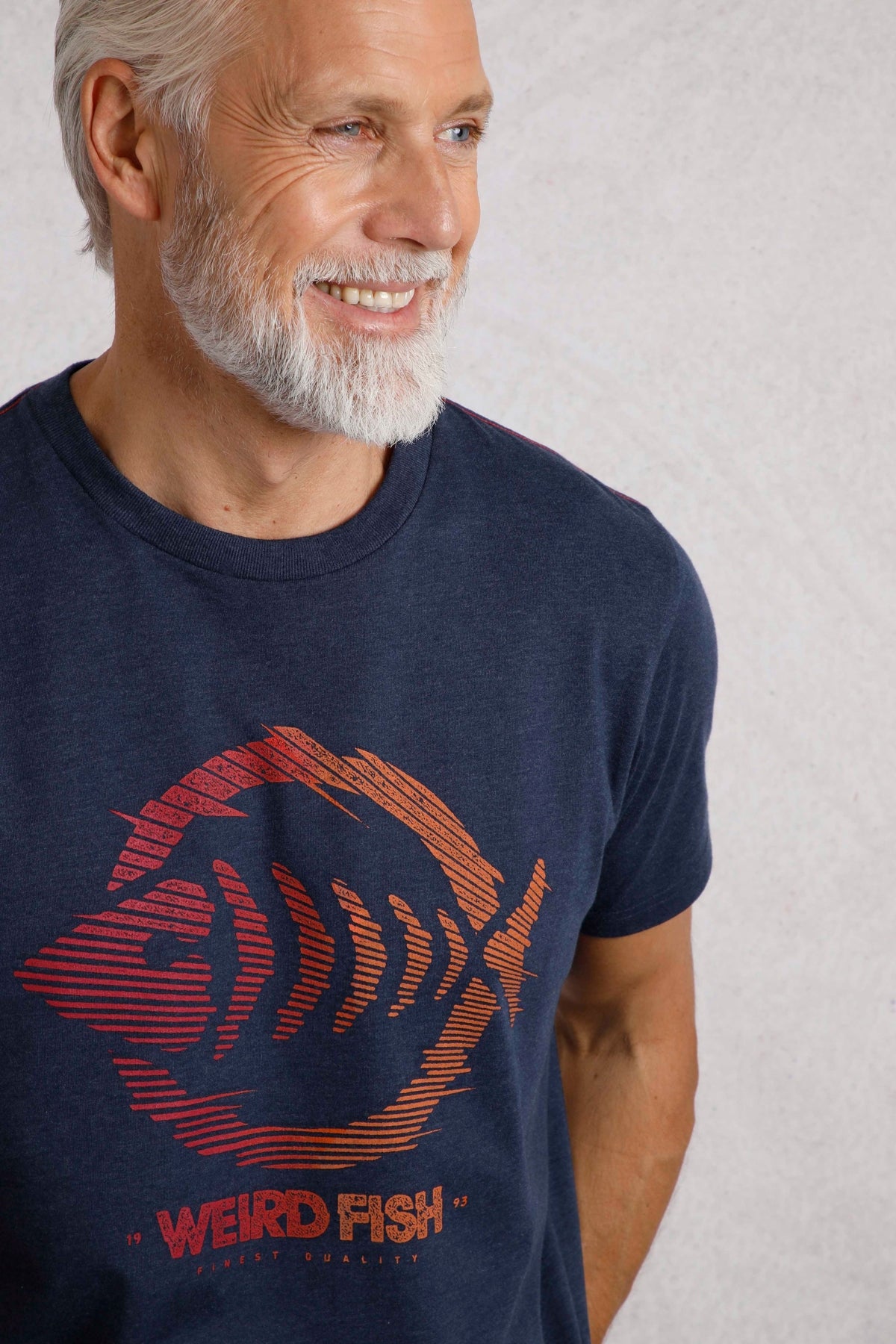 Weird Fish Mens Velocity Printed Tee - Dark Blue