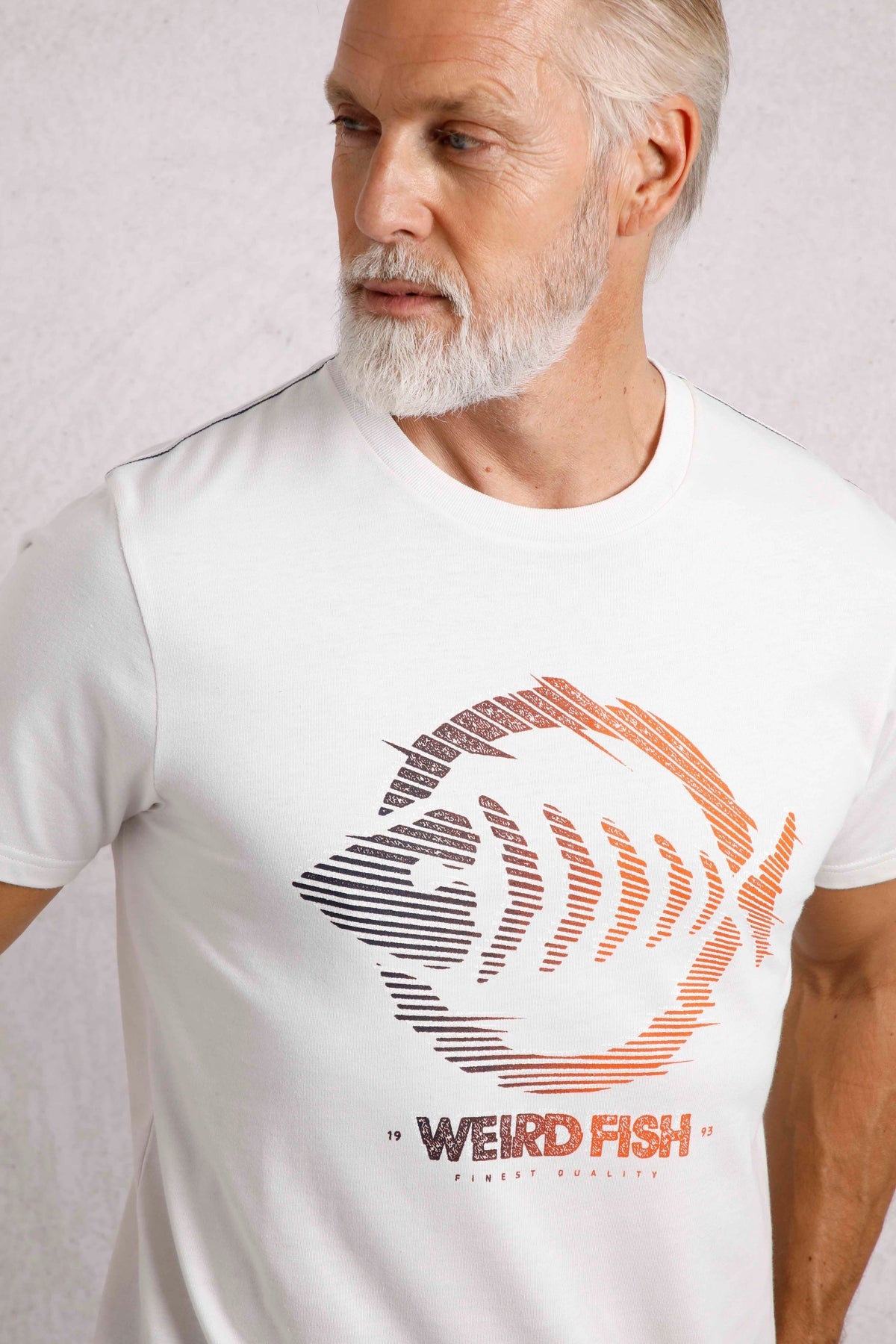 Weird Fish Mens Velocity Printed Tee - Dusty White