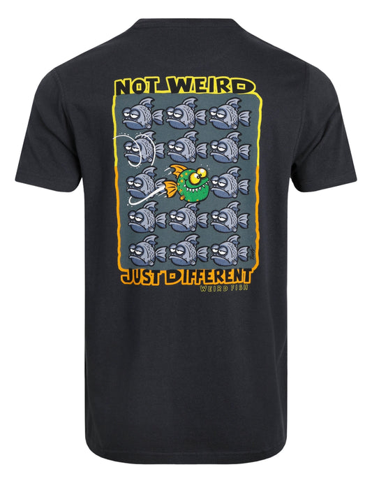 Weird Fish Mens Not Weird Just Different Printed Tee - Navy