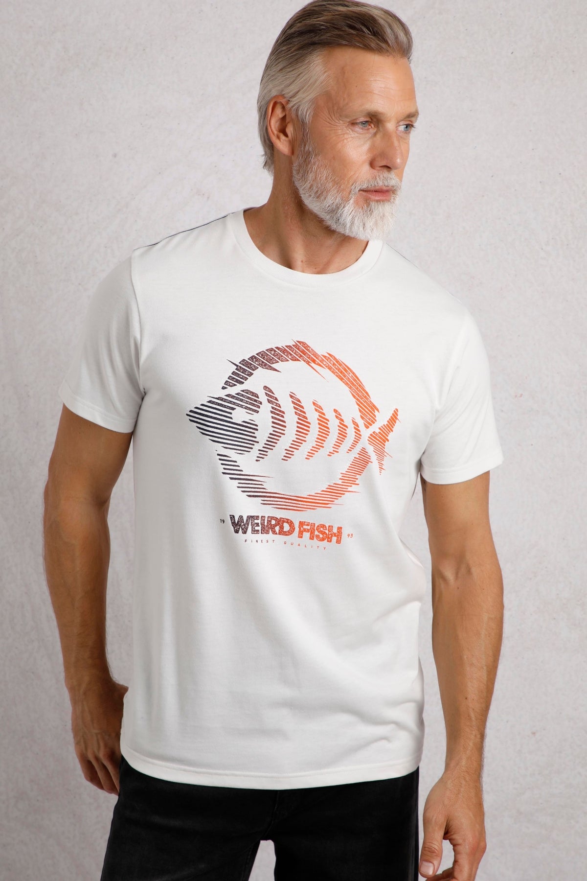 Weird Fish Mens Velocity Printed Tee - Dusty White