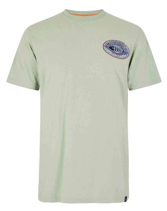 Original Surf print design men's tee from Weird Fish in Pistachio Green.