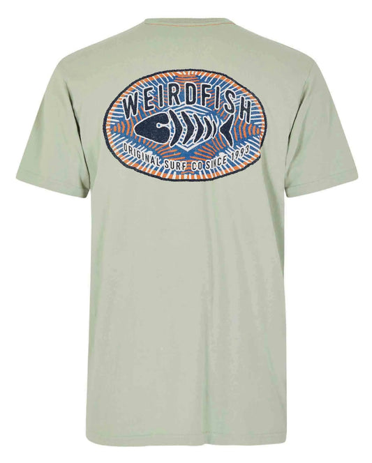 Weird Fish men's Original Surf print t-shirt in Pistachio Green.