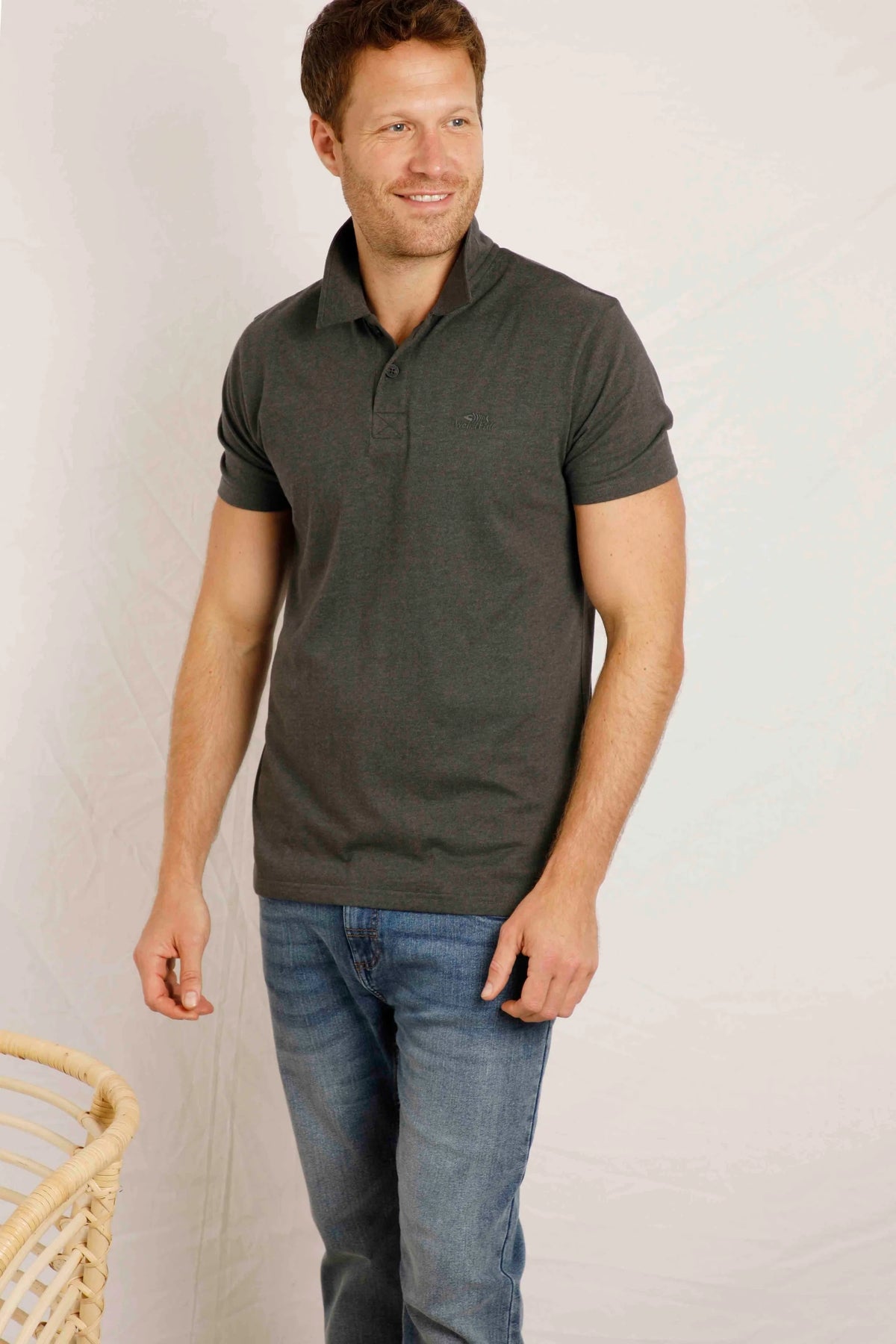 Weird Fish Mens Jetstream Polo Shirt - Washed Black