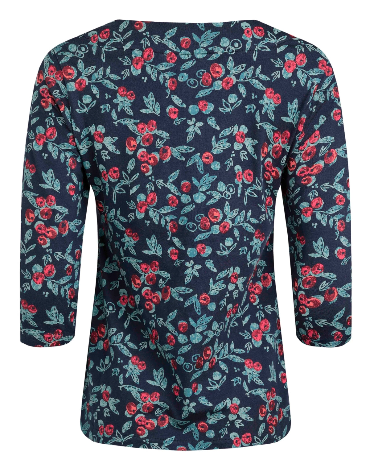 Weird Fish Womens Saffia Printed Sparkle Jersey Top - Midnight