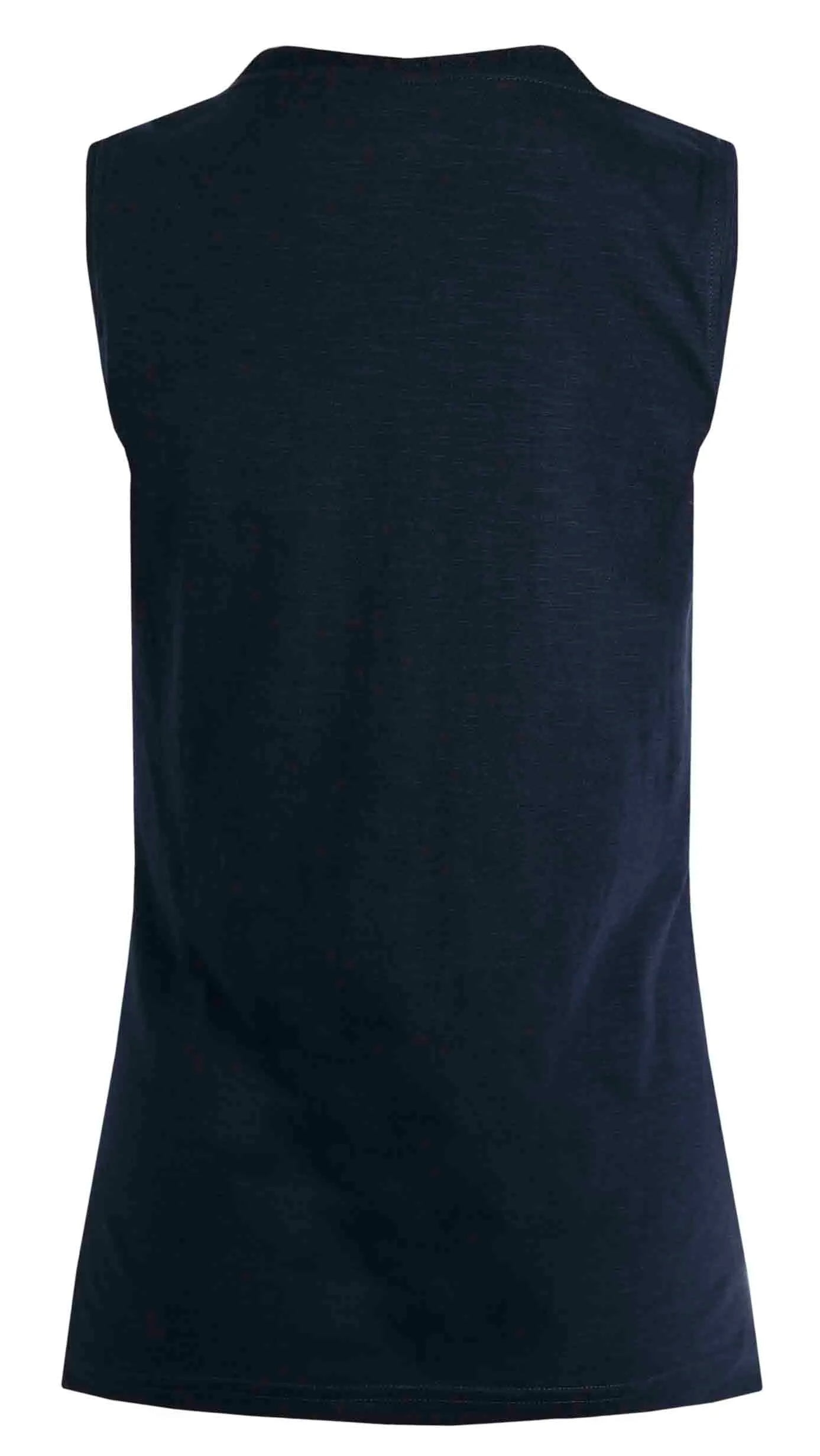 Weird Fish ladies plain Navy Arenas cotton v-neck vest from Weird Fish.