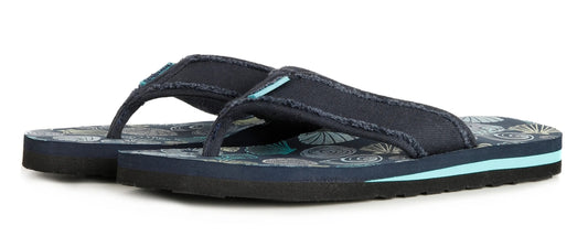 Weird Fish Womens Salcombe Fabric Strap Flip Flops - Ensign Blue