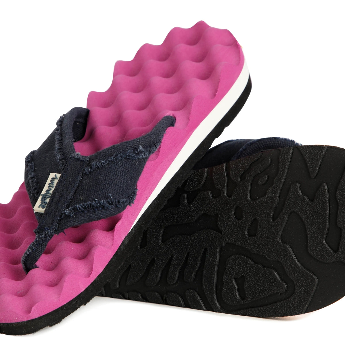 Weird Fish Womens Cayman Waffle Sole Flip Flops - Raspberry