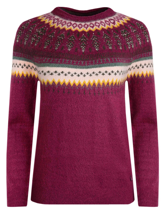 Weird Fish Womens Lowell Fair Isle Jumper - Boysenberry