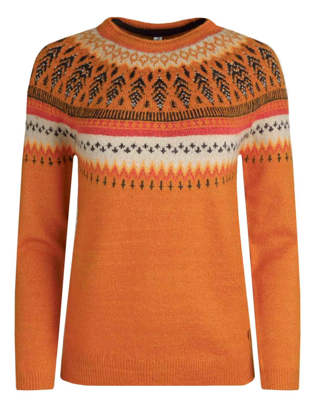 Weird Fish Womens Lowell Fair Isle Jumper - Brick Orange