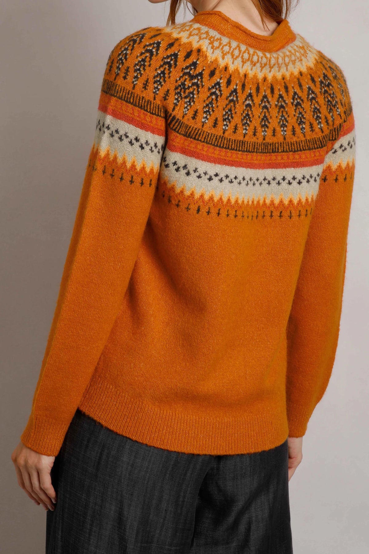Weird Fish Womens Lowell Fair Isle Jumper - Brick Orange