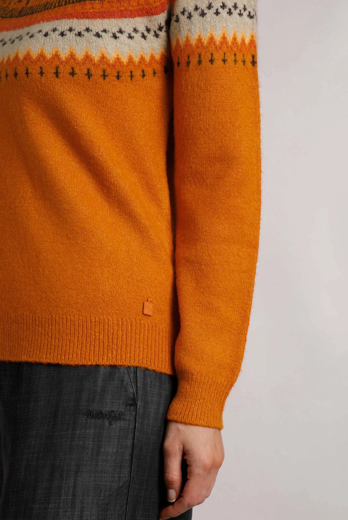 Weird Fish Womens Lowell Fair Isle Jumper - Brick Orange