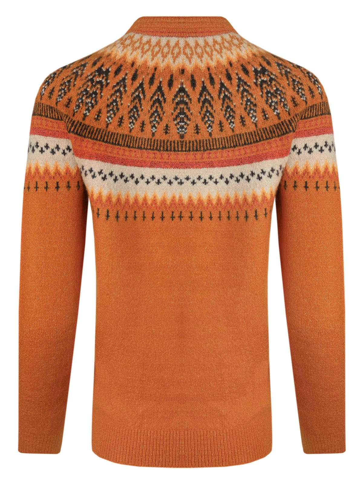 Weird Fish Womens Lowell Fair Isle Jumper - Brick Orange