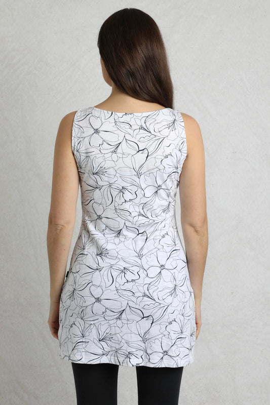 Weird Fish Womens Indus Printed Jersey Tunic - Light Cream