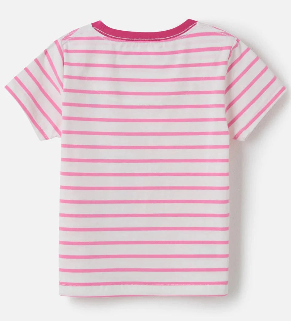 Lighthouse Kids 'Causeway' Short Sleeve Tee - Sweet Pea Stripe Chick