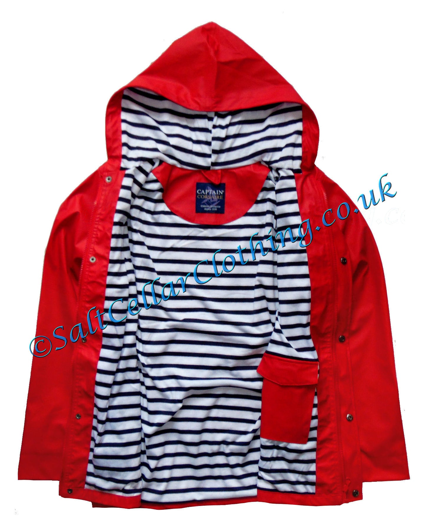 Captain Corsaire Unisex 'Roscoff' Waterproof Raincoat - Red