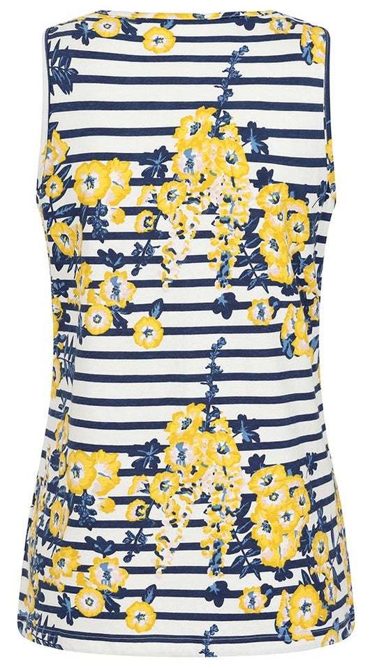 Lazy Jacks Womens 'LJ110P' Striped Floral Vest - Yellow Poppy