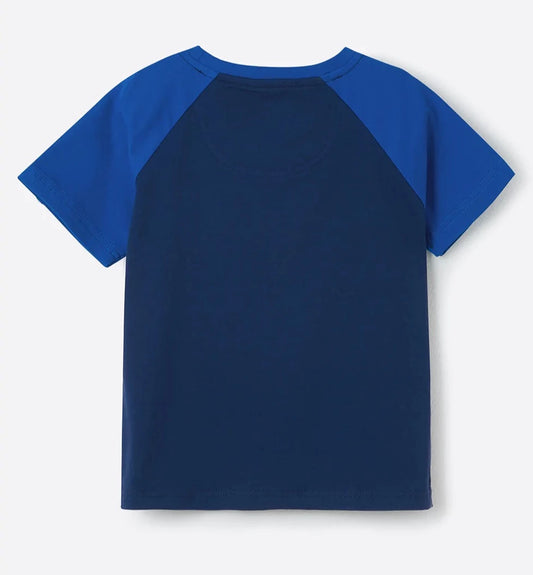 Lighthouse Kids 'Mason' Short Sleeve Blue Tractor Print Tee